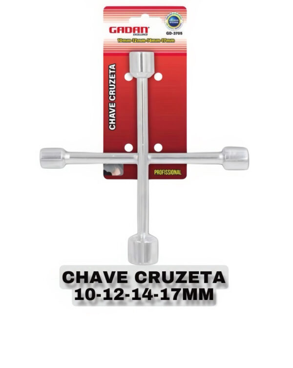 Chave de Roda Cruzeta 10-12-14-17MM - Gadan