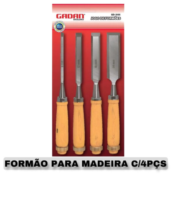 Kit Jogo Formão Profissional Entalhar Esculpir Madeira - Gadan