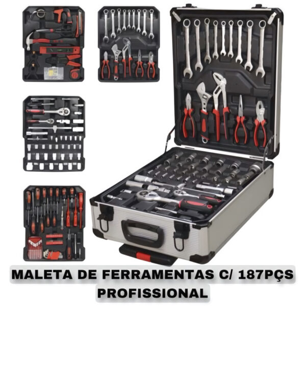 Kit Maleta De Ferramentas Lorben 186 Pçs Cromo Vanadium Com Rodas
