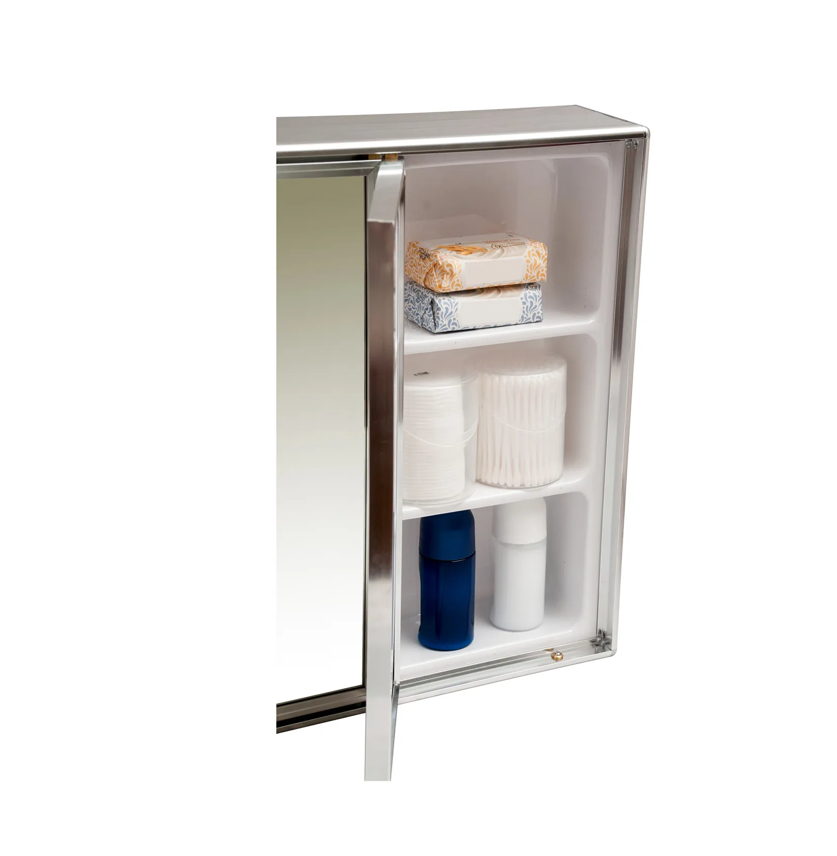 Armário Espelho Para Banheiro Alumínio 2 Portas Sobrepor Preto ou Cromado /Ref: al4840,al4840bk - Imagem 7