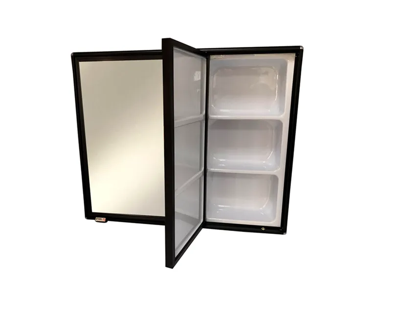 Armário Espelho Para Banheiro Alumínio 2 Portas Sobrepor Preto ou Cromado /Ref: al4840,al4840bk - Imagem 3