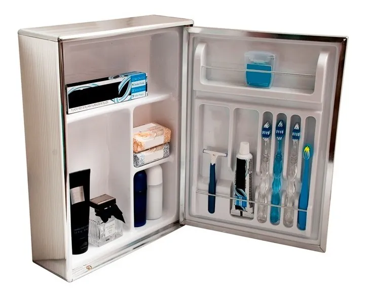 Armário Espelho Para Banheiro Alumínio Parede Sobrepor Preto ou Cromado /Ref: al3040,al3040bk - Imagem 6