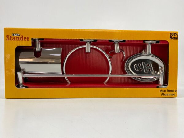 Kit Acessórios Stander Para Banheiro 5 Peças 100% Metal