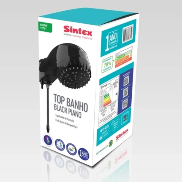 Chuveiro Top Banho Black Piano 4 Temperaturas - Imagem 6