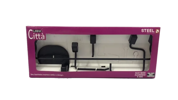 Kit Acessórios para Banheiro Linha Città com 5 peças Black /Ref: k5ci22bk - Imagem 4