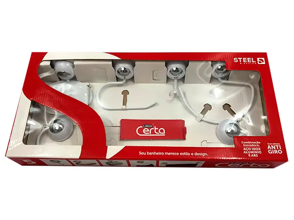 Acessórios de Banheiro Branco Kit 5 Peças Metal Certa /Ref: k5ce22br - Imagem 3