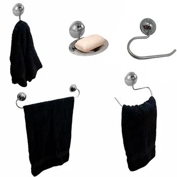 Kit de Banheiro Acessórios de Metal e Abs Cromado 5 Peças Certa /Ref: k5ce22 - Imagem 3