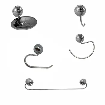 Kit de Banheiro Acessórios de Metal e Abs Cromado 5 Peças Certa