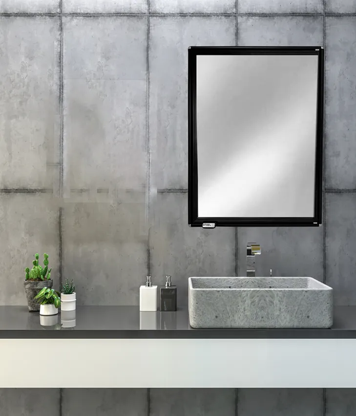 Armário Espelho Para Banheiro Alumínio Parede Sobrepor 1 Porta Grande Preto ou Cromado /Ref: al3549,al3549bk - Imagem 6