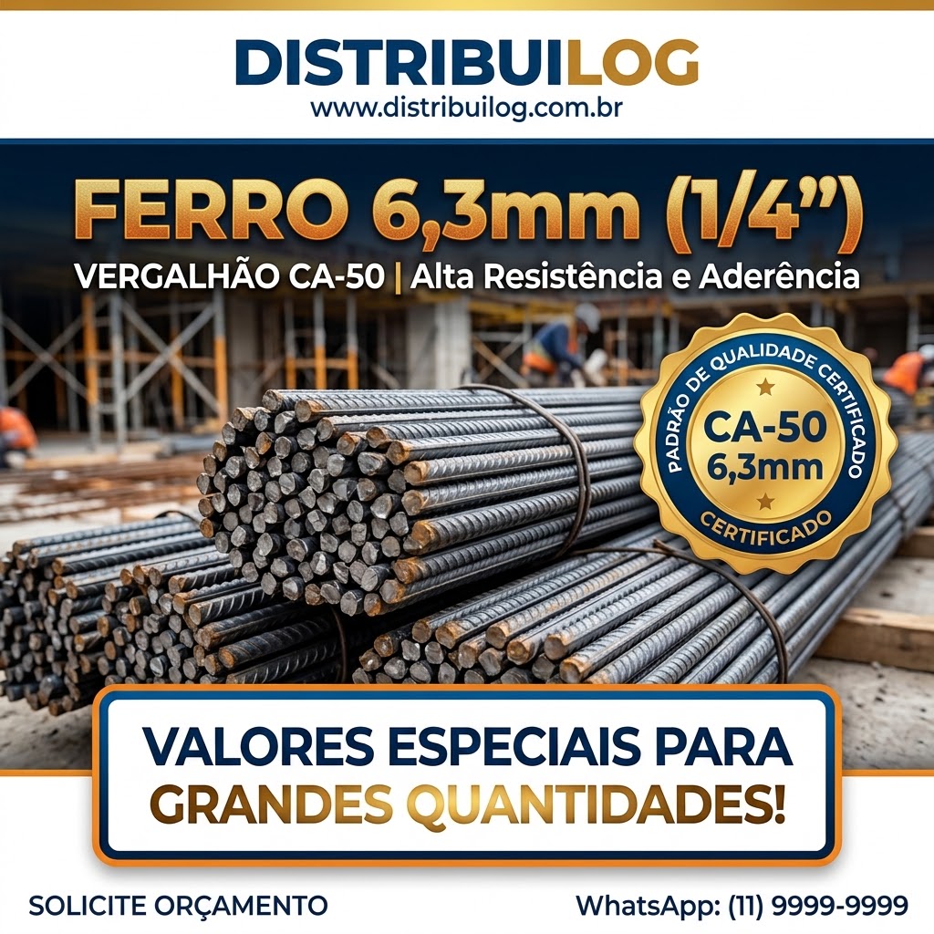 Barra de Ferro CA50 1/4 2.94KG (6.3MM)