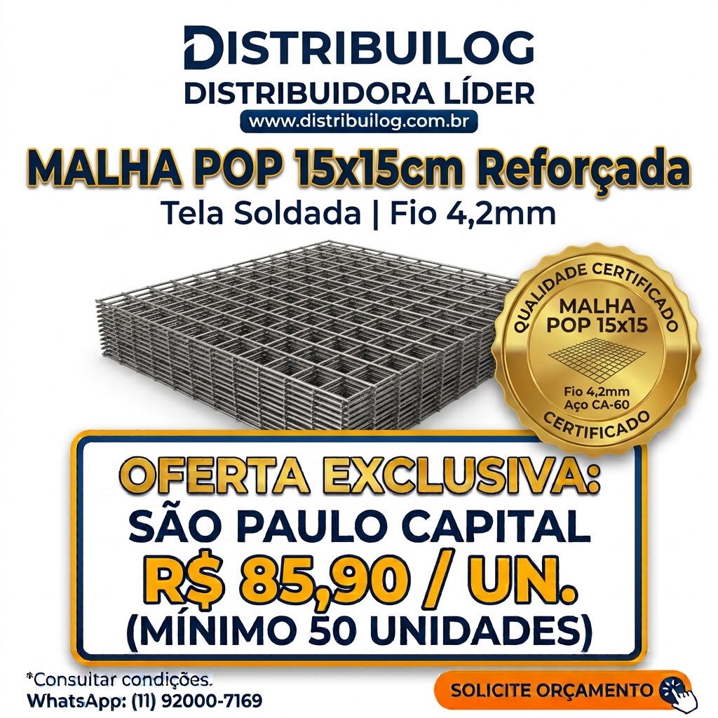 Malha pop 15x 15 Reforçada