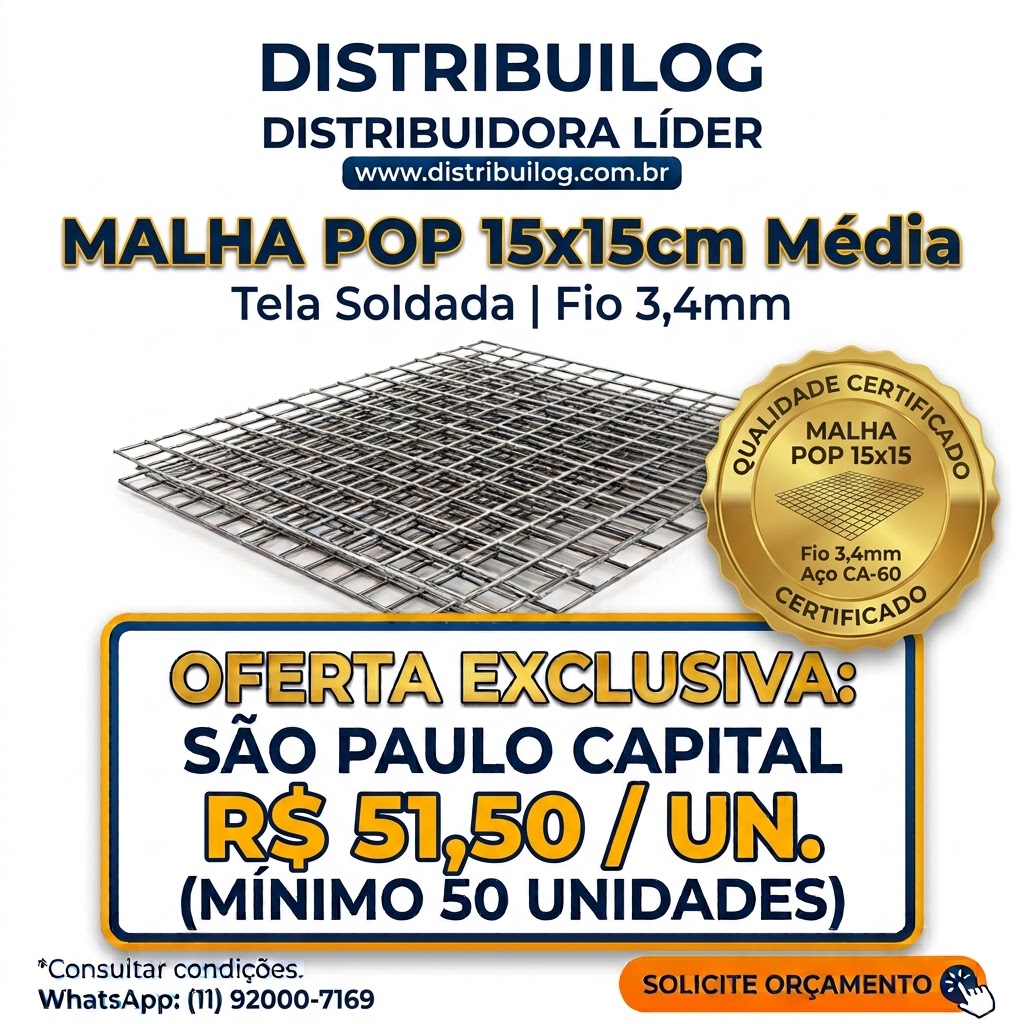 Tela Sold Malha Pop Med 15x15 3,4mm 2x3m Média