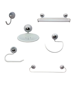 Acessórios para Banheiro Branco Kit Completo 6 Peças Metal Certa